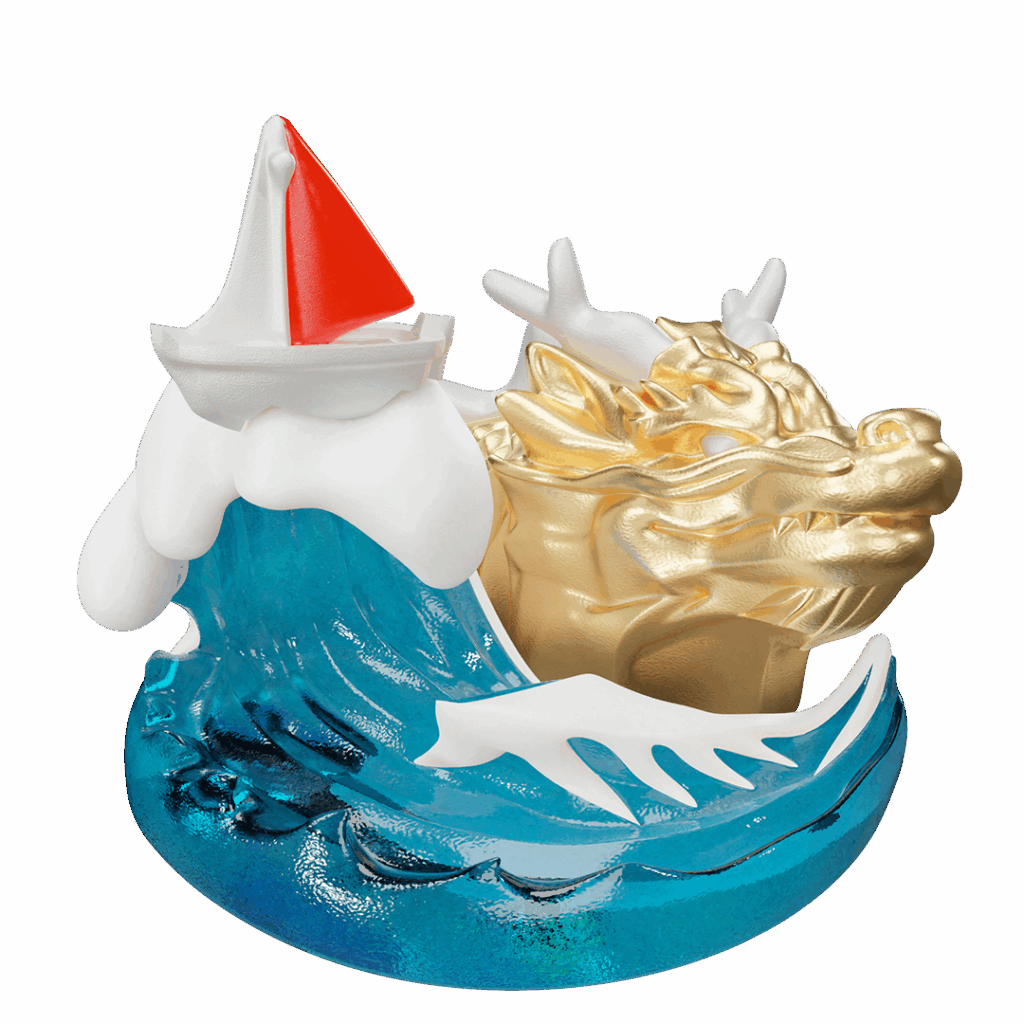 Dragon Stirring Waves
